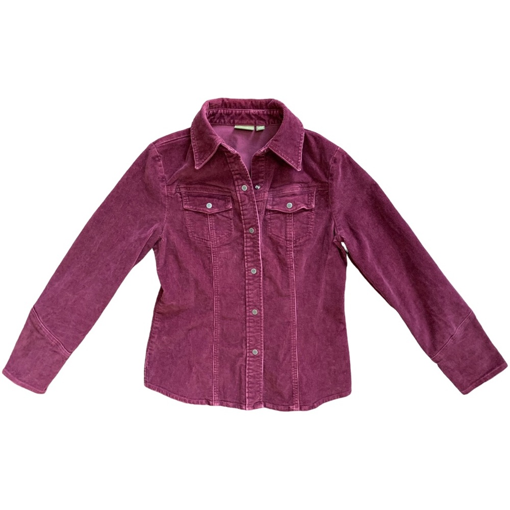 Caslon Corduroy Button Up Jacket W/ Pockets Deep Red Women’s Small S